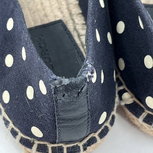 Tory Burch NAVY TEA ROSE Classic Dot FLAT ESPADRILLE Slip On Size 6.5 - Picture 6 of 12
